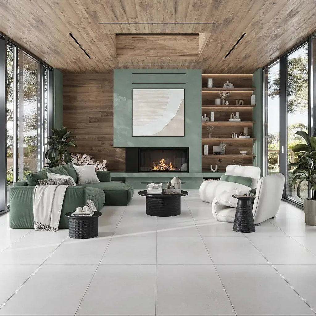 Lithia White Quartzite Look Porcelain Tile 24x48 | Tile Club