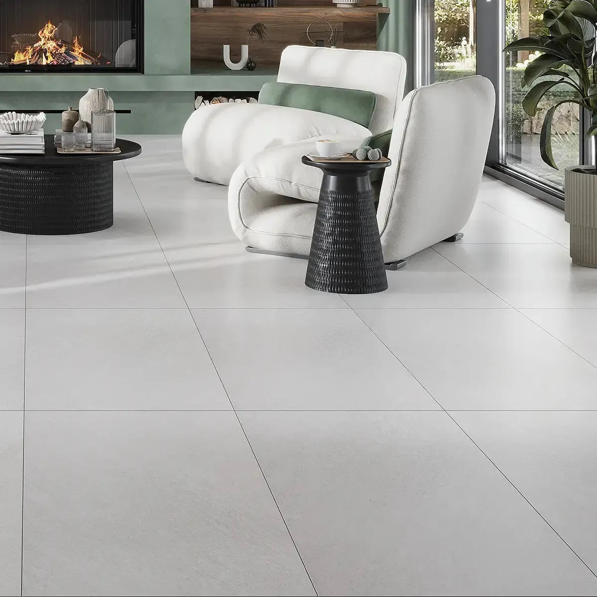 Lithia White Quartzite Look Porcelain Tile 24x48 | Tile Club