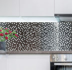 Lotus Grey Glass & Stone Mosaic Tile kitchen backsplash