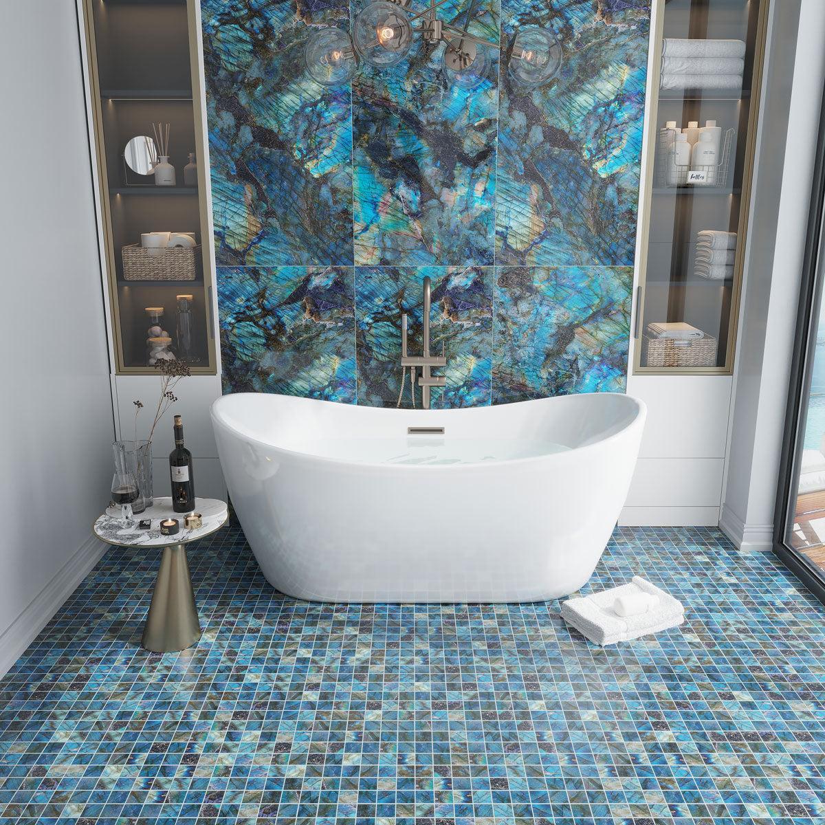 Luminosa Blue 2x2 Porcelain Mosaic Tile | Tile Club
