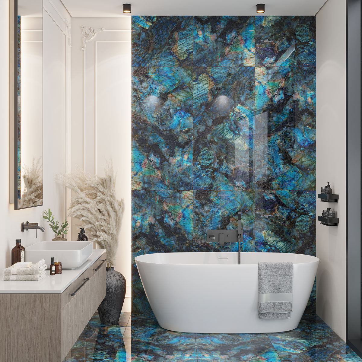 Luminosa Blue Large Format Porcelain Tile 24x48 | Tile Club