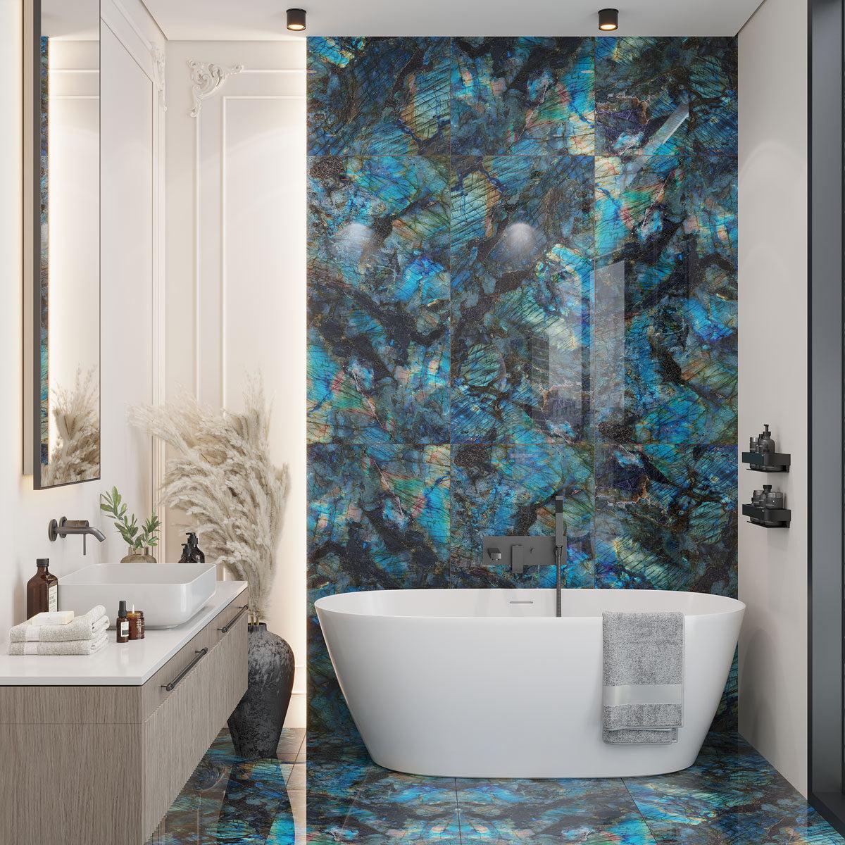 Luminosa Blue Large Format Porcelain Tile 24x48 | Tile Club