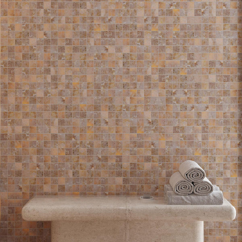 Luminosa Bronze 2x2 Porcelain Mosaic Tile | Tile Club