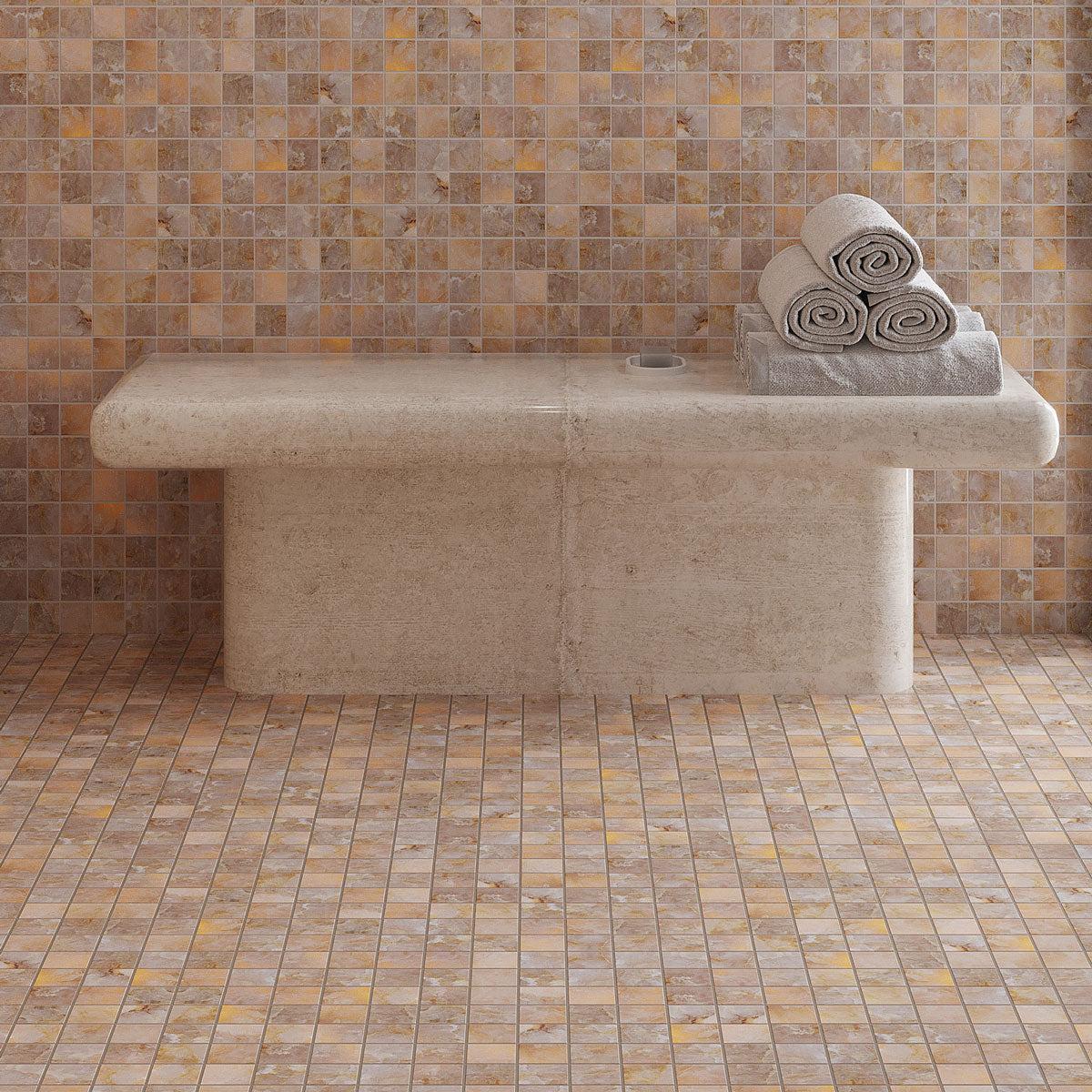Luminosa Bronze 2x2 Porcelain Mosaic Tile