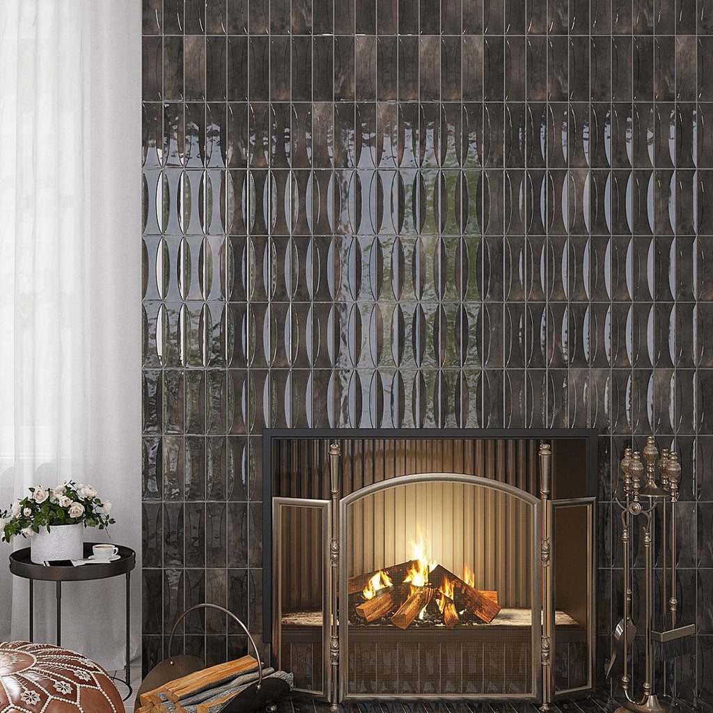 Luna Arc Black 2.5x8 Ceramic Subway Tile Backsplash and Shower – Tile Club