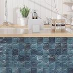 Luna Arc Blue 4x4 Ceramic Square Tile | Tile Club