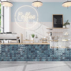 Luna Arc Blue 4x4 Ceramic Square Tile | Tile Club