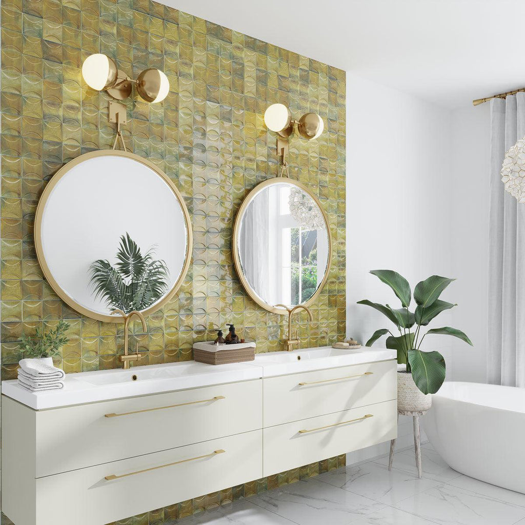 Luna Arc Olive 4x4 Ceramic Square Tile | Tile Club