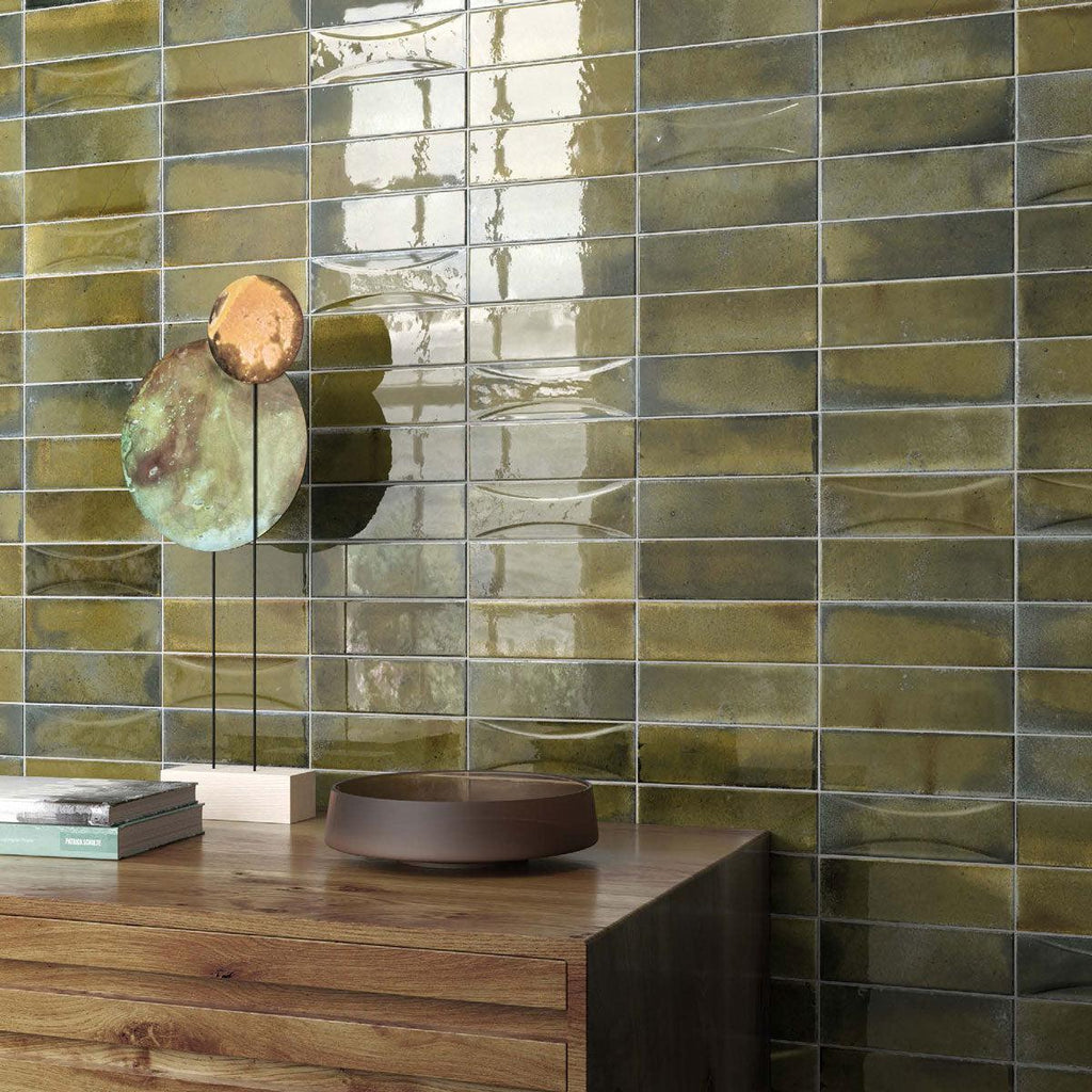 Luna Olive 2.5x8 Ceramic Subway Tile | Tile Club