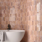 Luna Pink 2.5x8 Ceramic Subway Tile | Tile Club