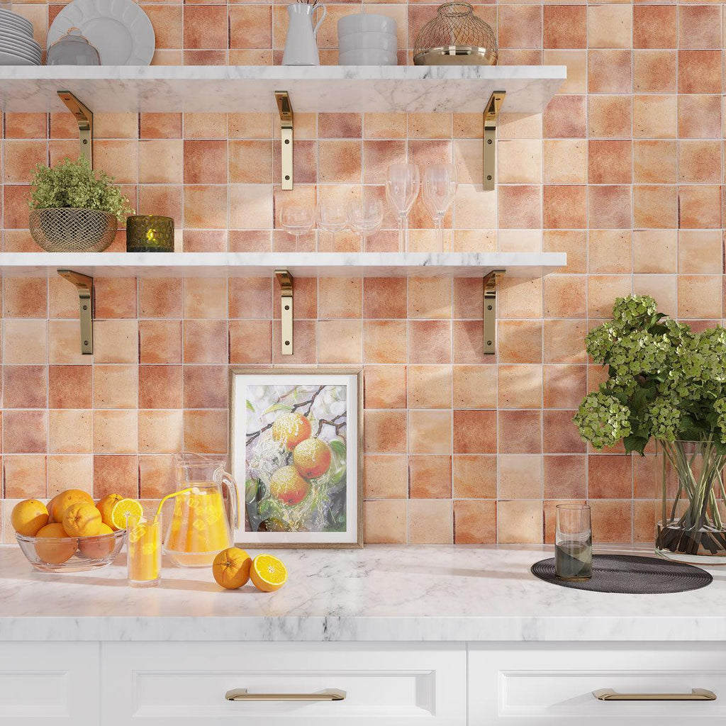 Luna Pink 4x4 Ceramic Square Tile | Tile Club