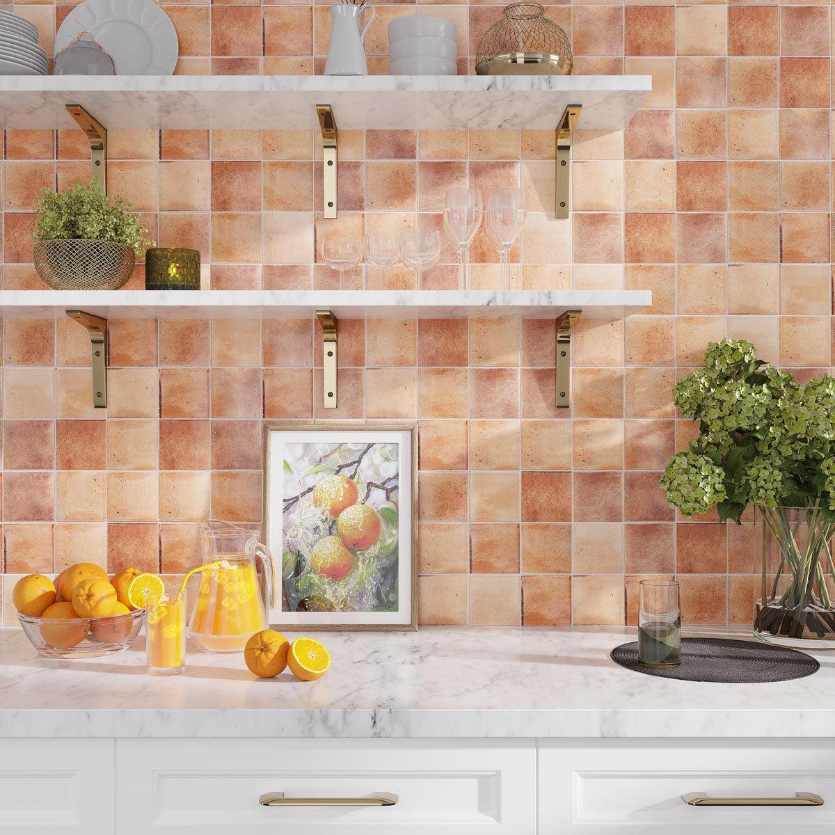 Luna Pink 4x4 Ceramic Square Tile | Tile Club