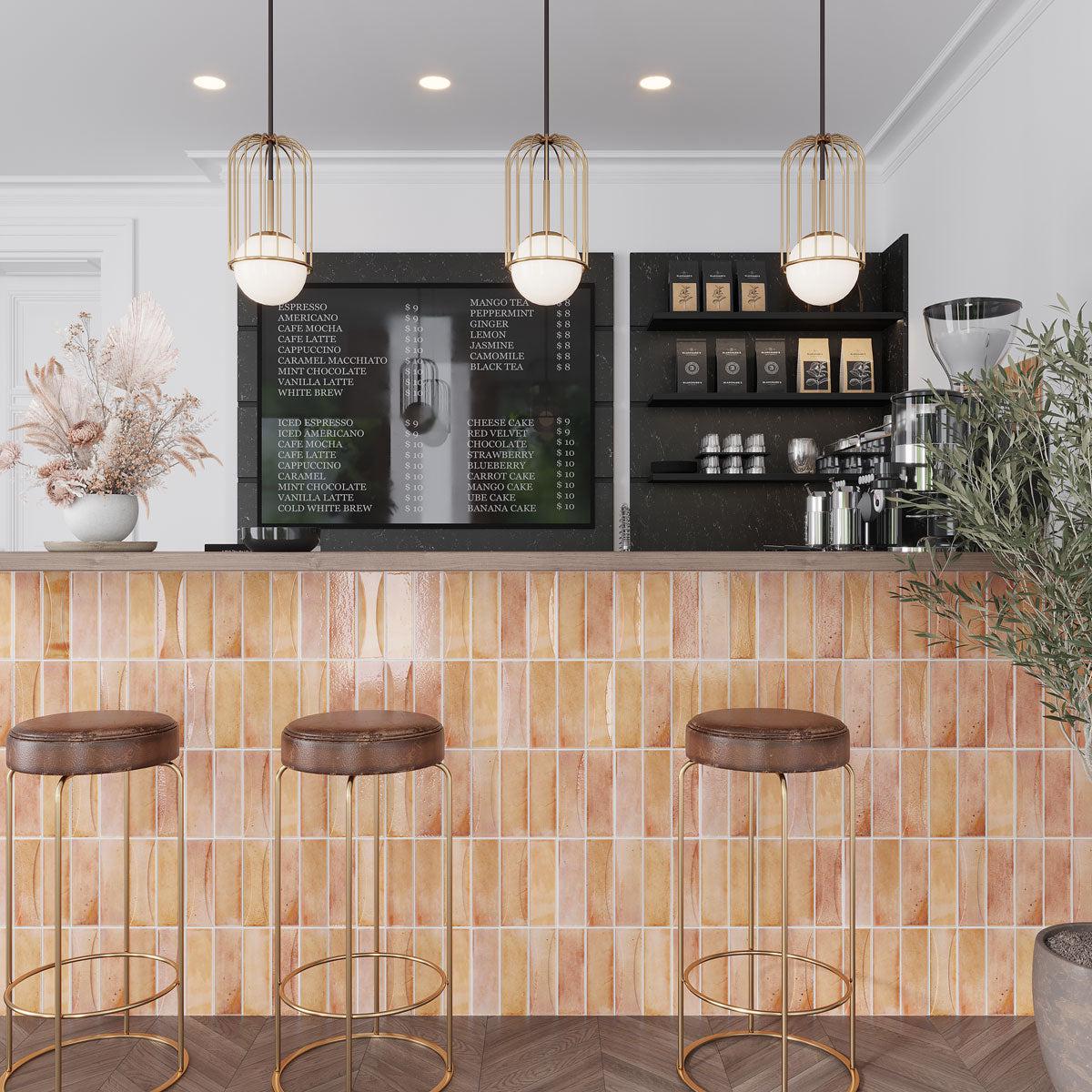 Luna Arc Pink 2.5x8 Ceramic Subway Tile | Tile Club