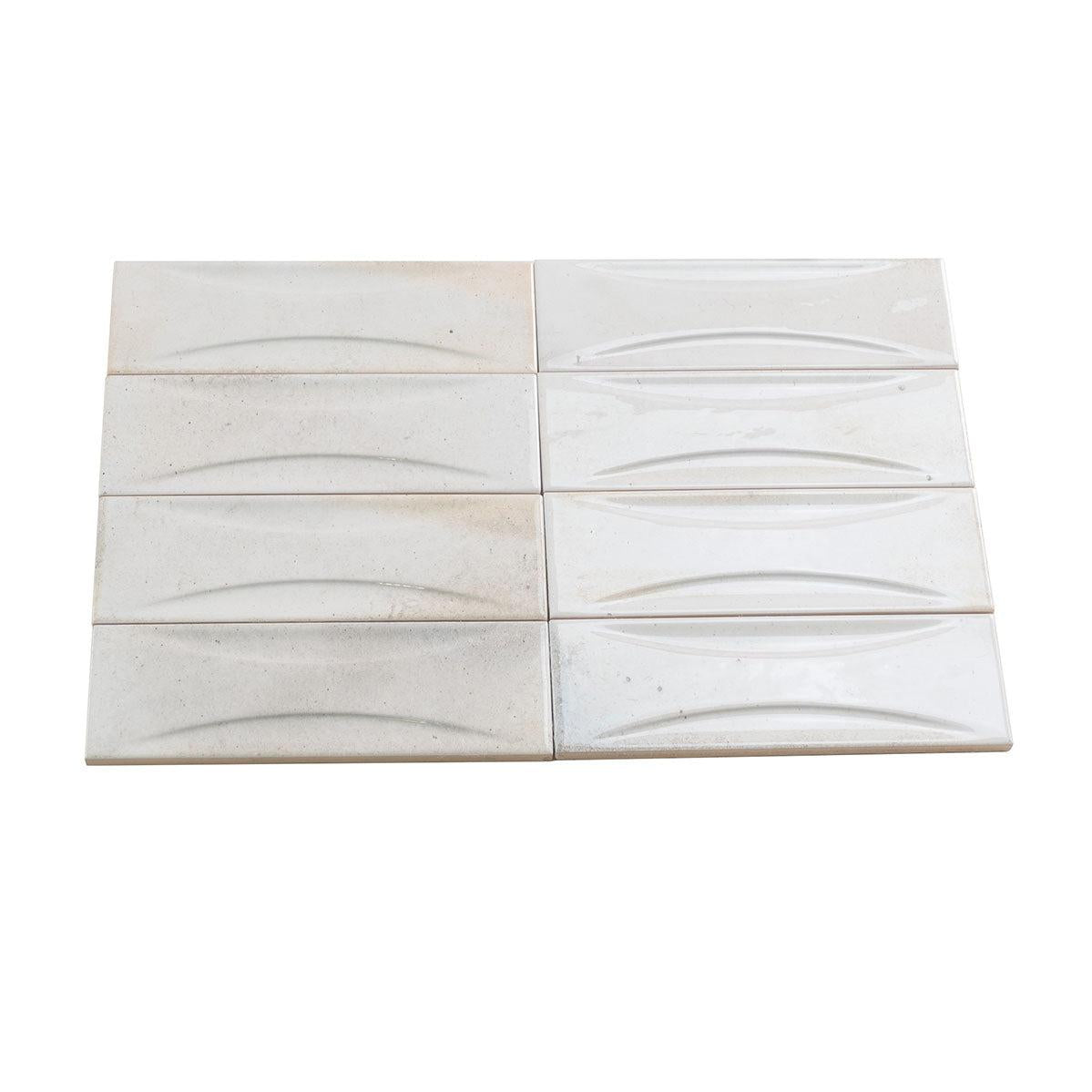 Luna Arc White 2.5x8 Ceramic Subway Tiles