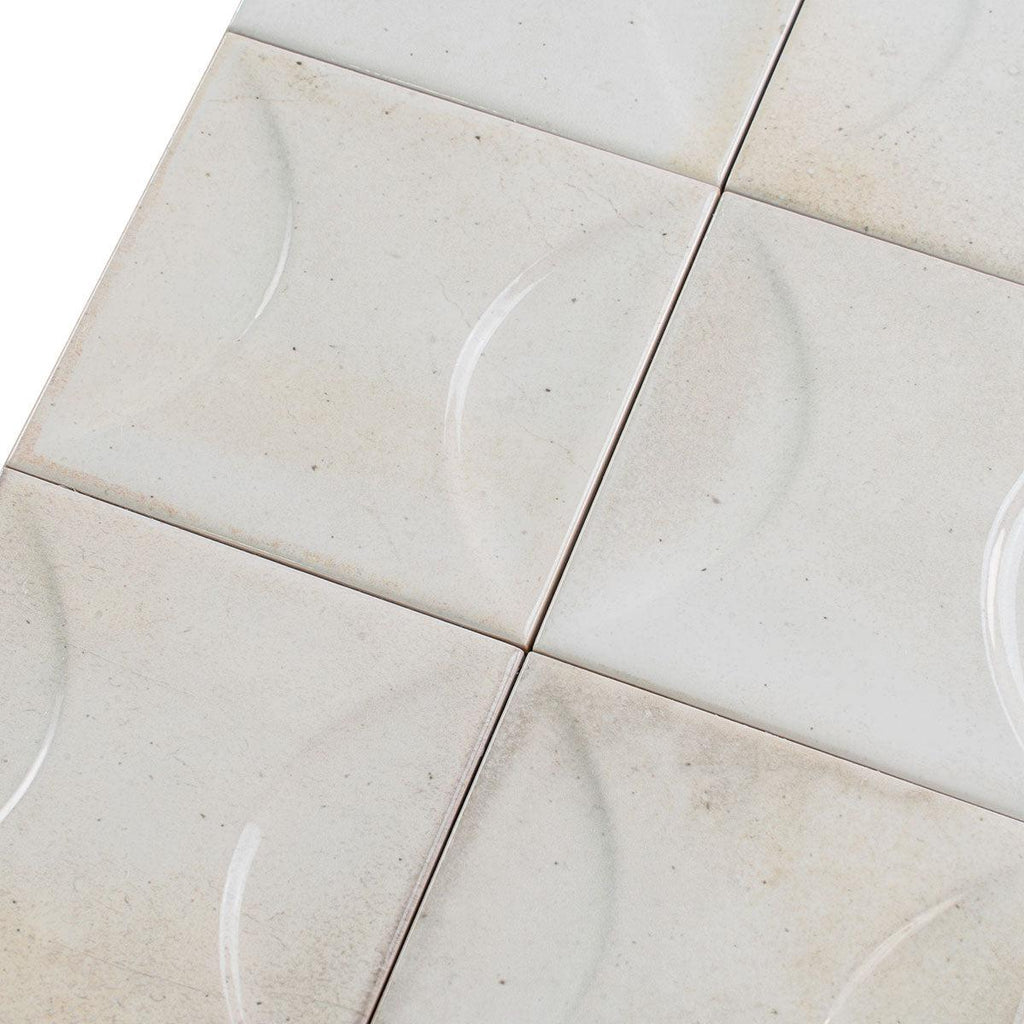 Luna Arc White 4x4 Ceramic Square Tile | Tile Club