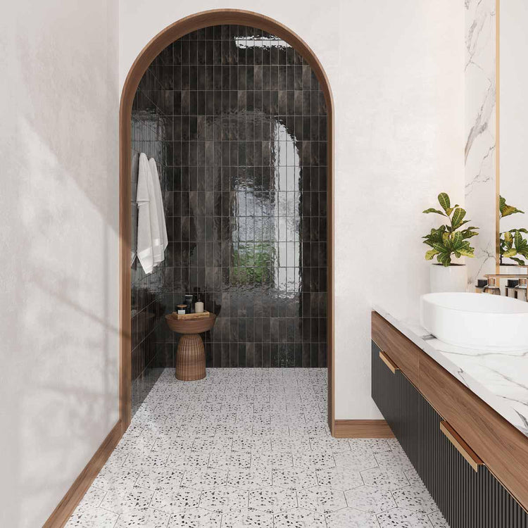 Luna Black 2.5x8 Ceramic Subway Tile | Tile Club