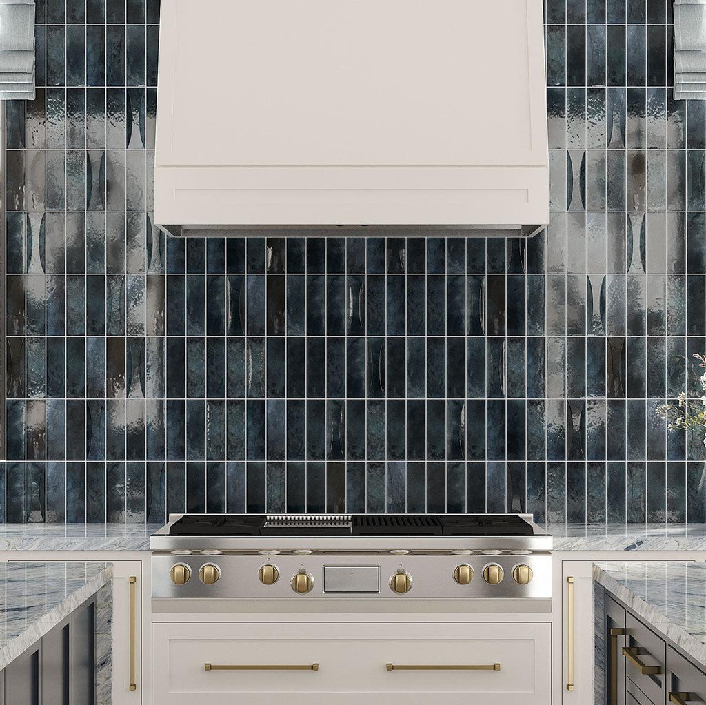 Luna Arc Blue 2.5x8 Ceramic Subway Tile | Tile Club