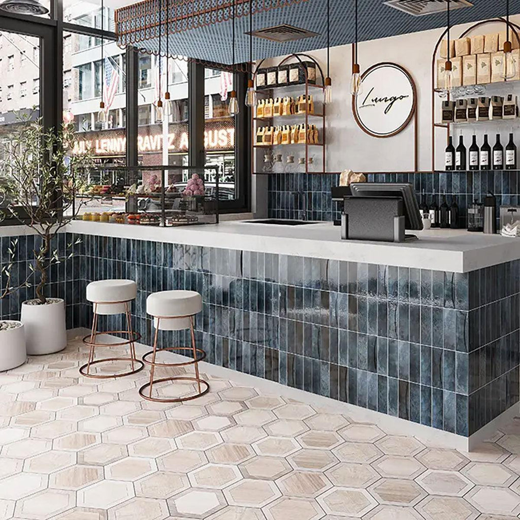 Luna Arc Blue 2.5x8 Ceramic Subway Tile | Tile Club