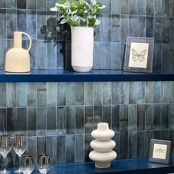 Luna Arc Blue 2.5x8 Ceramic Subway Tile | Tile Club