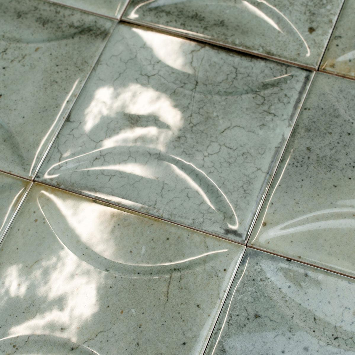 Luna Arc Celadon 4x4 Ceramic Square Tiles