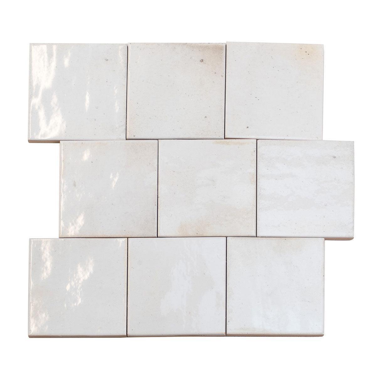 Luna White 4x4 Ceramic Square Tile | Tile Club