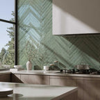 Malden Ridged Erva Gloss Ceramic Tile 2"x17" | Tile Club