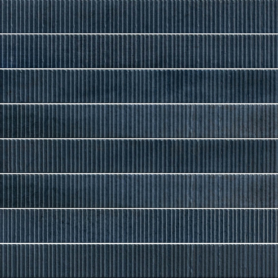 Malden Ridged Naval Gloss Ceramic Tile 2"x17" | Tile Club