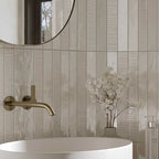 Malden Ridged Ostra Gloss Ceramic Tile 2"x17" | Tile Club