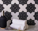 Marble Star and Cross Tile