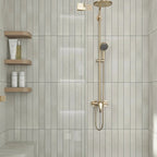 Marmatto White Porcelain Subway Tile 3x24 Modern Shower
