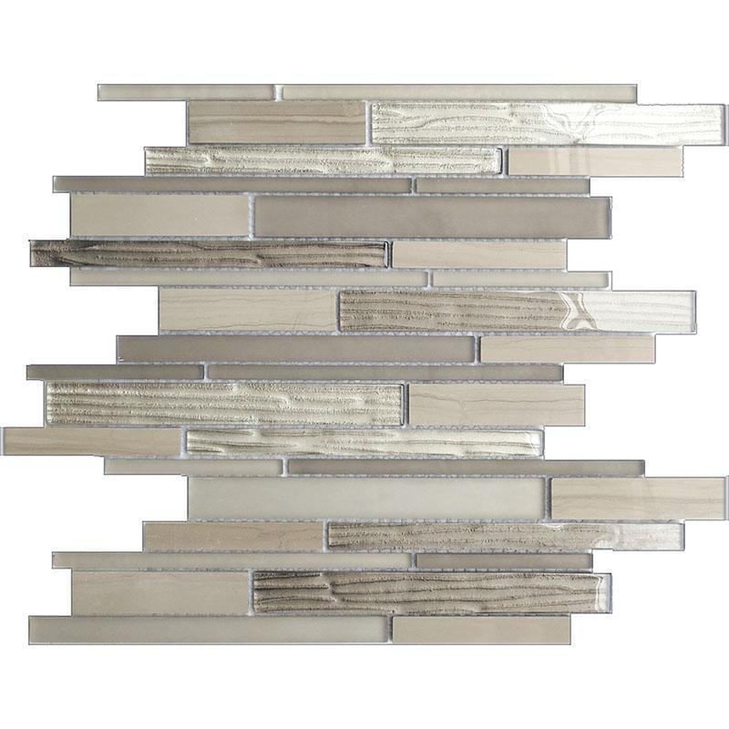 Matchstix Athens Grey Marble And Glass Mosaic Tile | Tile Club