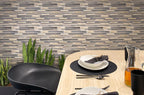 Matchstix Emperador Light Marble And Glass Mosaic Tile | Tile Club