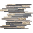 Matchstix Emperador Light Marble And Glass Mosaic Tile