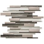 Matchstix Woden Beige Marble And Glass Mosaic Tile | Position1