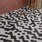 Meadow Black and White Flower Marble Mosaic Tile | Tile Club