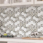 Meadow Wooden Flower Marble Mosaic Tile | Tile Club