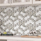 Meadow Wooden Flower Marble Mosaic Tile | Tile Club