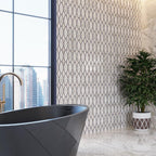 DIamond pattern marble accent wall tile