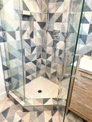 Melange Blue Geometric Porcelain Tile | Tile Club