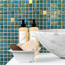 Mermaid Blue Mixed Squares Glass Tile | Tile Club