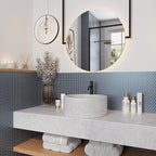 Metallic Blue Buttons Porcelain Penny Round Tile | Tile Club