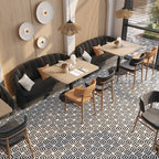 Midnight Black and White Marble Square Weave Mosaic Tile | Tile Club