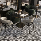 Midnight Black and White Marble Square Weave Mosaic Tile | Tile Club
