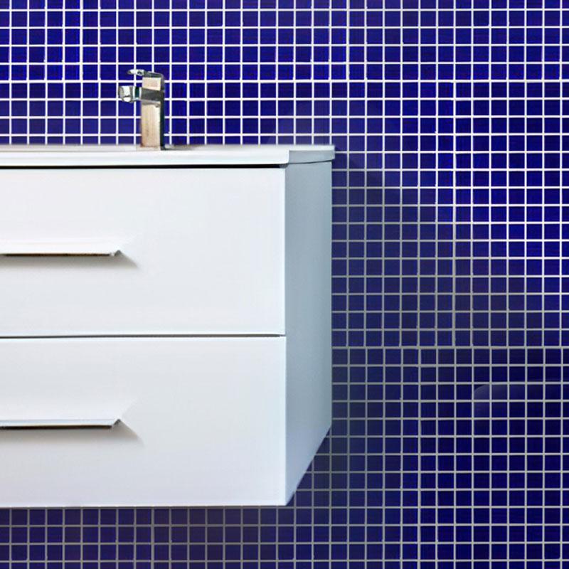 Midnight Blue Squares Glass Pool Tile | Tile Club
