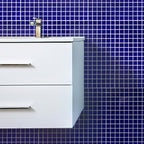 Midnight Blue Squares Glass Pool Tile | Tile Club
