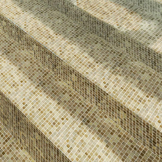 Milk Chocolate Mixed Squares Glass Pool Tile | Tile Club
