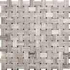 Mini Basket Weave Wooden Beige Marble Mosaic | Tile Club | Position1