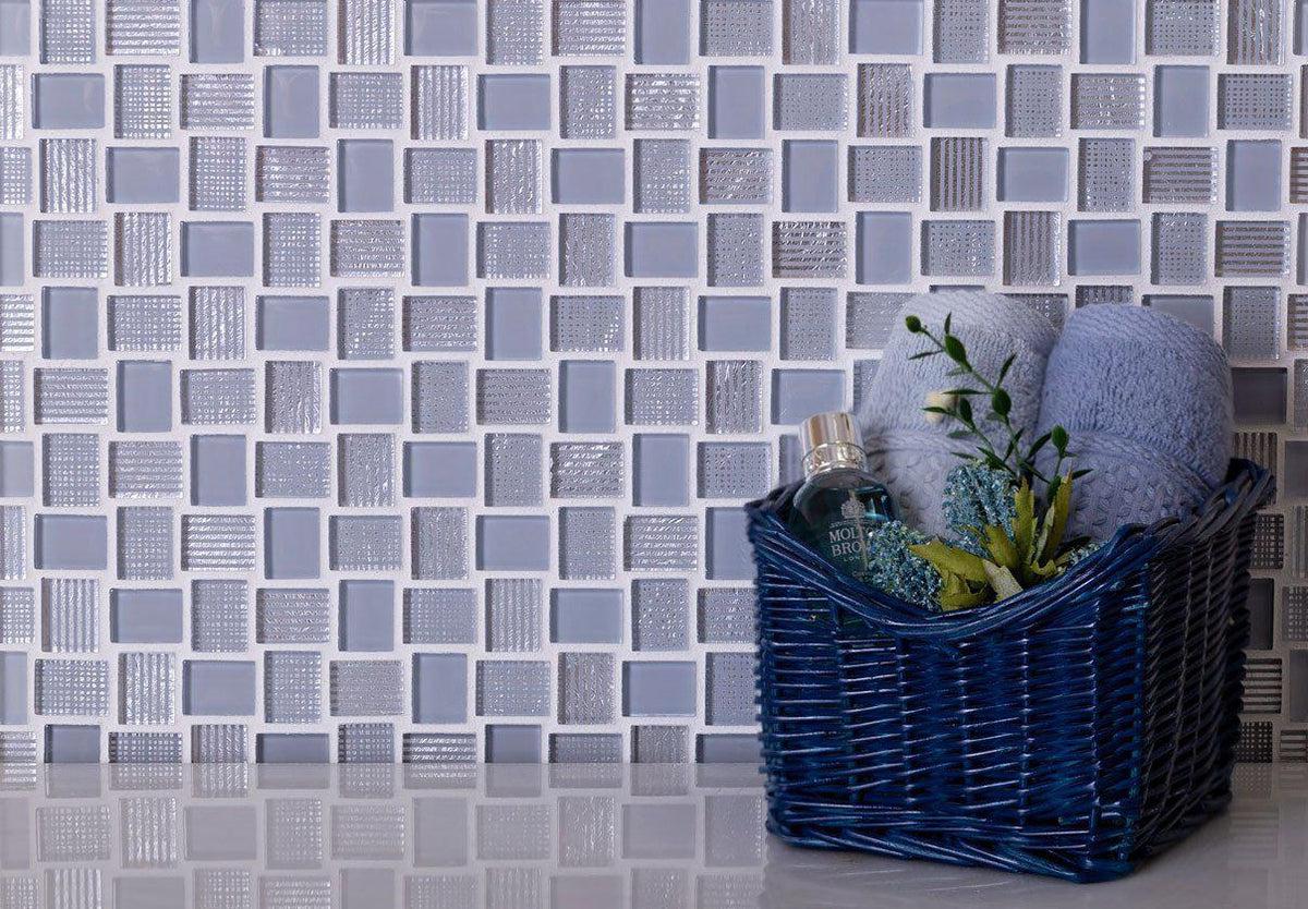 grey glass mosaic tile