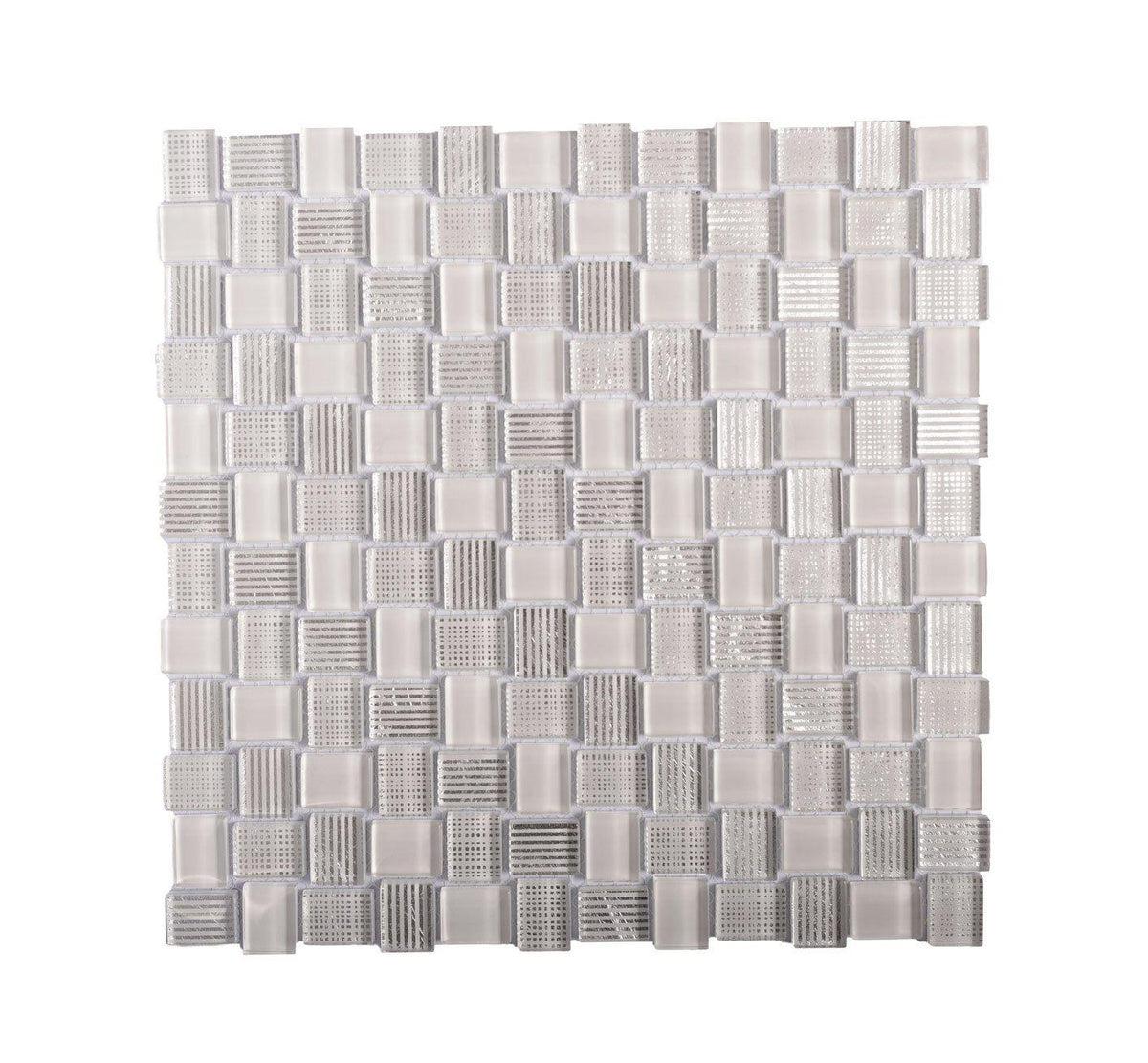 Mini Brick White Glass Mosaic Tile Position: 2