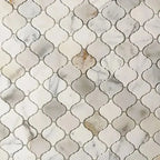 Mini Lantern Calacatta Gold Marble Mosaic Tile | Tile Club